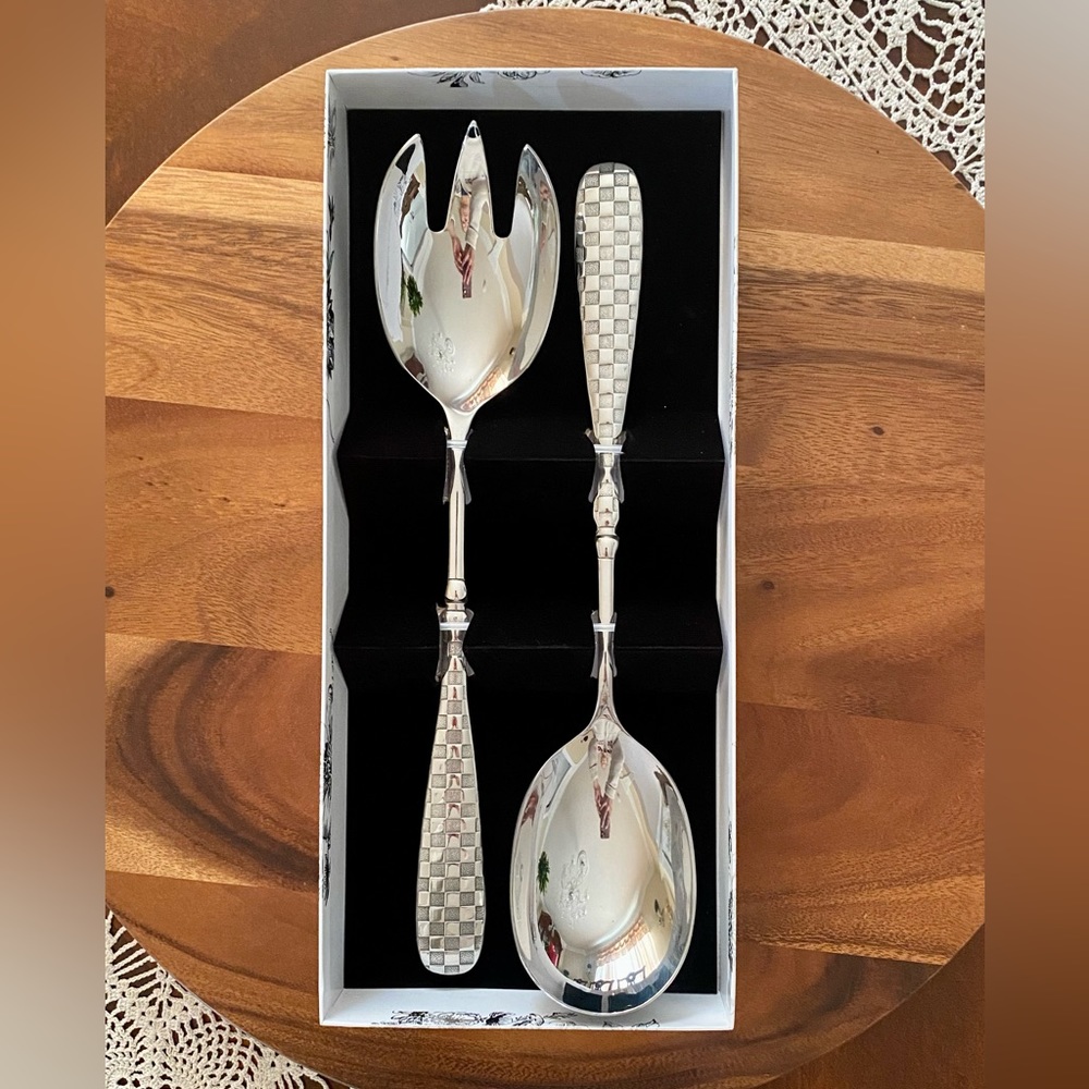 MacKenzie-Childs Check Salad Serving Set ✨NWT✨